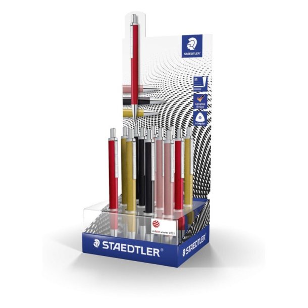 Staedtler Kuglepen - Triplus medium - Display med 12 assorteret farver - (bl skrift)